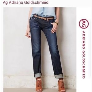 AG Tomboy relaxed straight jeans, dark navy Size 26R